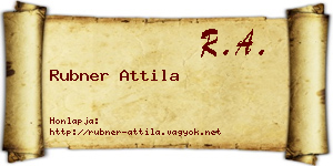 Rubner Attila névjegykártya